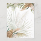 Papier BOHO Pampas Grass Beige Vert Mariage en terre cuit (Dos)