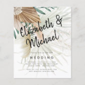 Papier BOHO Pampas Grass Beige Vert Mariage en terre cuit (Devant)