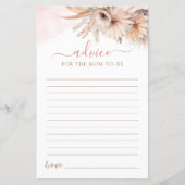 Papier Boho Pampas Grass Floral Conseils Pour Maman D'Êtr (Devant)