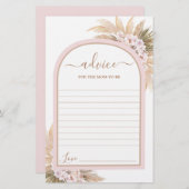 Papier Boho Pink Pampas Gris Conseil pour maman d'être ca (Devant / Derrière)