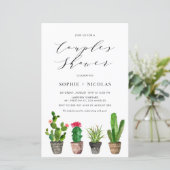 Papier Boho Poted Cactus Couples Douche Invitation (Debout devant)