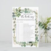 Papier Boho Qu'est-ce que la mariée a dit de jeu succulen (Debout devant)