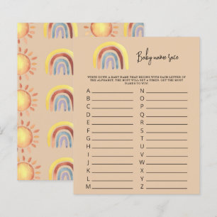 Papier Boho Rainbow Baby jeu de nom race