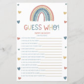 Papier Boho Rainbow Devine Qui ! Jeu baby shower (Devant)