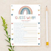 Papier Boho Rainbow Devine Qui ! Jeu baby shower