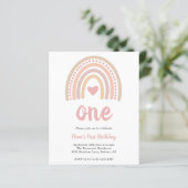Papier Boho Rainbow Girl Budget Premier anniversaire Invi (Debout devant)