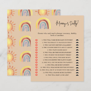 Papier Boho Rainbow maman ou papa jeu de baby shower
