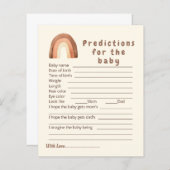 Papier Boho rainbow Prédictions pour le jeu bébé. (Devant / Derrière)