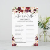 Papier Boho romantique qui connaît la mariée meilleur jeu (Debout devant)