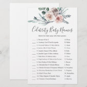 Papier Boho Rose Baby shower Celebrity Baby Names Jeu (Devant / Derrière)
