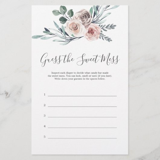 Papier Boho Rose Baby shower Devine Le Mess Sweet (Devant)