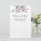 Papier Boho Rose Baby shower Devinez ce qu'il y a dans le (Debout devant)