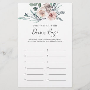 Papier Boho Rose Baby shower Devinez ce qu'il y a dans le