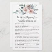 Papier Boho Rose Baby shower Nursery Rhyme Quiz Jeu (Devant / Derrière)