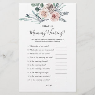 Papier Boho Rose Baby shower Qu'est-ce que maman porte