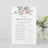 Papier Boho Rose Baby shower Qu'est-ce que maman porte (Debout devant)