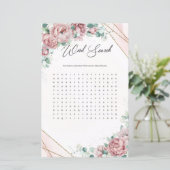 Papier Boho rose or eucalyptus verdure Word Search (Debout devant)
