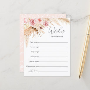 Papier Boho rose pâle Baby shower souhaits pour le bébé