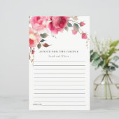 Papier Boho Rose Rose rose Fleurs Wedding showers Conseil (Debout devant)