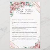 Papier Boho rose rose rose roses cadre or Baby Traditions (Dos)