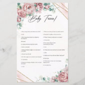 Papier Boho rose rousse fleurs eucalyptus Baby trivia (Dos)