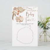 Papier Boho Rustic Citrouille Fall in Love Baby Face Card (Debout devant)