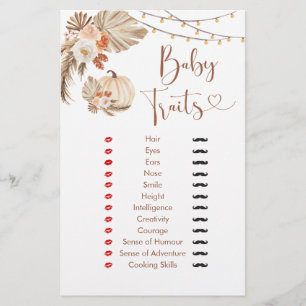 Papier Boho Rustic Citrouille Fall in Love Baby Traits Je