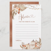 Papier Boho Rustic Citrouille Fall in Love Conseil pour l (Devant / Derrière)