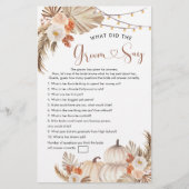 Papier Boho Rustic Citrouille Fall in Love Groom Say Game (Devant)