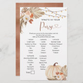 Papier Boho Rustic Citrouille Fall in Love Purse Jeu (Devant / Derrière)