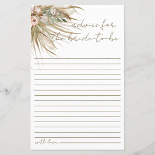 Papier Boho Rustic Pampas Grass Floral Conseils pour mari
