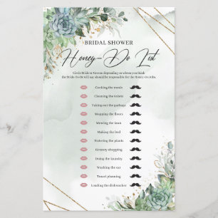 Papier Boho succulent eucalyptus or Liste miel-Do