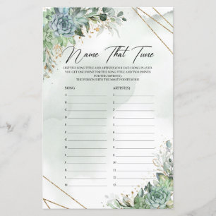 Papier Boho succulent eucalyptus or Nom Cette Tune