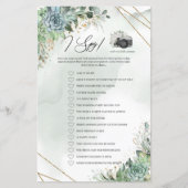 Papier Boho succulents verdure feuillage or cadre I Spy (Devant)