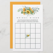 Papier Boho Sunflower Eucalyptus Fête des mariées Bingo (Devant / Derrière)