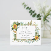 Papier Boho Sunflower Sage Mariage de verdure (Debout devant)