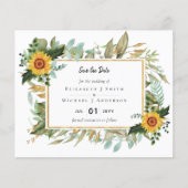 Papier Boho Sunflower Sage Mariage de verdure (Devant)