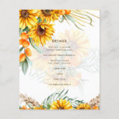 Papier Boho Sunflowers Mariage rustique Inviter Double Cô (Dos)
