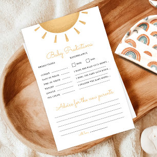 Papier Boho Sunshine Baby shower Prédiction & Conseils Je