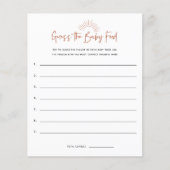 Papier Boho Sunshine Devine Le Jeu Du Baby shower Aliment (Devant)