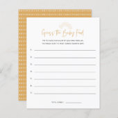 Papier Boho Sunshine Devine Le Jeu Du Baby shower Aliment (Devant / Derrière)