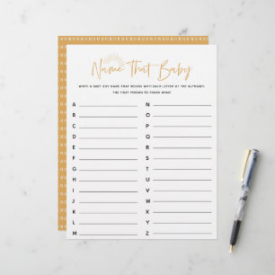 Papier Boho Sunshine Nom Ce Jeu Baby shower