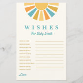 Papier Boho Sunshine Souhaite Pour Bébé Baby shower Jeu (Devant)