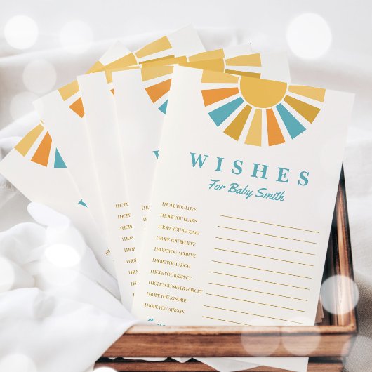 Papier Boho Sunshine Souhaite Pour Bébé Baby shower Jeu