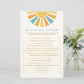 Papier Boho Sunshine Voudrait-Elle Plutôt Baby shower Jeu (Debout devant)