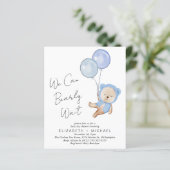 Papier Boho Teddy Bear Baby Boy Couples Douche Invitation (Debout devant)