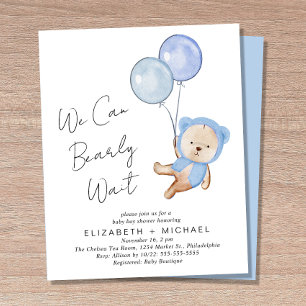 Papier Boho Teddy Bear Baby Boy Couples Douche Invitation
