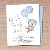 Papier Boho Teddy Bear Baby Boy Couples Douche Invitation