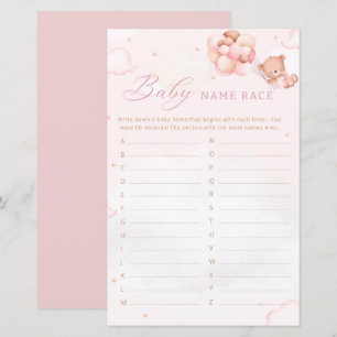 Papier Boho Teddy Bear Baby shower Baby nom race jeu