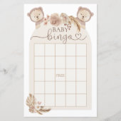 Papier Boho Teddy Bear Baby shower Jeu (Devant)